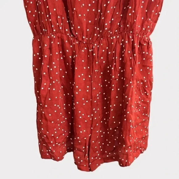 NWT Olivaceous Women's Polka Dot Romper in Rust | White Size Medium - Picture 3 of 6